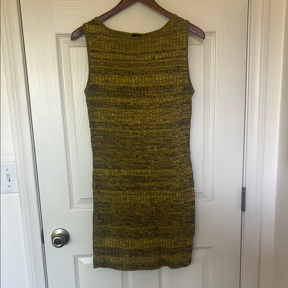 Thrills Green and Brown Sleeveless Sheath Mini Dress